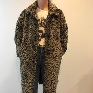 Faux fur cheetah coat